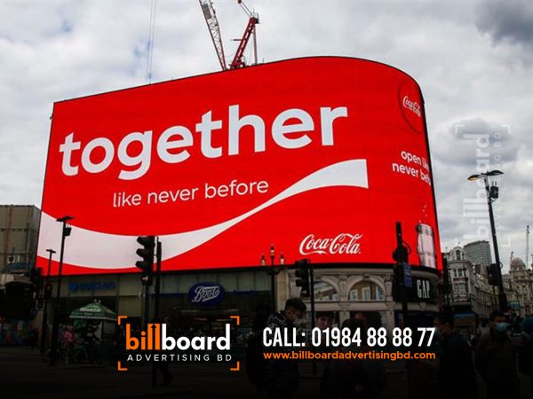 Together Coco Cola Billboard, Digital Billboard Signage in Dhaka Bangladesh, Five Major Benefits of Billboard Advertising. Create billboard designs. Billbaord Ads Rental Company Manufacturer Supplier Maker Mirpur Dhaka Bangladesh Advertising Agency. lamar advertising, billboard advertising. largest billboard companies in the us, lamar billboard cost. lamar billboards, lamar company.  lamar billboards near me, lamar billboards owner. best billboard ads of all time, billboard marketing strategy. billboard advertising effectiveness statistics, what is billboard advertising called. digital billboard advertising examples, billboard advertising advantages and disadvantages. newspaper advertising agency in dhaka bangladesh. top 10 advertising agency in bangladesh. list of advertising agency in bangladesh. top advertising agency in bangladesh. billboard advertising cost in bangladesh. billboard advertising in bangladesh. bangladesh agency list. advertising industry in bangladesh. Billboard advertising is the process of using a large scale digital or print ad to market a company, brand, product, service, or campaign. Billboards are typically placed in high-traffic areas, such as along highways and in cities. This helps make sure that they're seen by the highest number of drivers and pedestrians. Billboard advertising is effective for building brand awareness. This is because it broadcasts your business to as many people as possible. Because they’re in such busy areas, billboards tend to have the highest number of views and impressions when compared to other marketing methods. Does billboard advertising work? Until 3D digital billboards started going viral, many people were thinking that billboard advertising was a dated strategy. But while billboards are sometimes criticized for being disruptive, they're also quite effective. While billboard rental costs can be higher than digital advertising, there are many benefits to this type of marketing. In fact, the scale of the audience alone can create a big boost in brand awareness. How big a boost? Let's go over some statistics. Billboard Advertising Statistics Almost 82% of viewers can recall a digital out-of-home ad they saw over a month ago. 2022 Statista data shows that 32% of respondents like billboards, and 9% like them a lot. In comparison, a different Statista survey shows that online ads annoy 41% of respondents. And research from OOH Today says that out-of-home ads show much higher recall for consumers than: Live and streaming television Podcasts and radio Print ads Online ads Billboard advertising reception graphic These incredible numbers may be why top brands are increasing their OOH advertising spending. The Out of Home Advertising Association of America data says that 79% of the top 100 advertisers increased their spending in 2021. Of those, 32% doubled their spending. 27% of the top out-of-home advertisers are technology or D2C brands. Another important area of billboard statistics is the increase in digital billboard advertising. Per 2021 Statista data, there are 350,000 billboards in the United States. Of those, 9,600 are digital billboards. And consumers who see digital billboard advertising often take action. According to 2020 Statista research, 35% of respondents visit a website or search online after seeing a digital billboard. And 20% recommend that product or brand. Plus a 2023 Azoth Analytics report says that the global digital billboards market was worth over $18.5 billion in 2021. The report expects this figure to grow by 7% in the next five years, an increase of more than $1.2 billion. Billboard Advertising Cost The cost of billboard advertising depends on many factors. These include: Billboard location Total traffic in the area Estimated numbers of how many people will see your advertisement Billboard advertising costs are typically charged monthly. They can range anywhere from $250 on a rural highway to upwards of $50,000 in Times Square. The average cost runs around $850 for four weeks. Digital billboard costs start at a slightly higher price point. While some can charge as little as $10 per day, the average cost of a four-week campaign is $2,100. As mentioned above, billboard advertising is out-of-home (OOH) advertising. This is any advertising that reaches consumers when they’re outside their homes. Each OOH advertising opportunity gets an OOH rating. This rating ultimately determines its value and cost to advertisers. Geopath is a nonprofit organization that gives OOH ratings. To do this, it uses technology and media research to estimate the weekly impressions of every billboard in the country. Then, OOH advertising companies, like the companies that own the billboard spaces, pay Geopath for this data. Then they share this data with potential advertisers. According to Geopath, there are up to 10 determining factors that make up an OOH rating and, therefore, the cost of each billboard advertising opportunity. Here are the three main factors: Circulation This is the total number of people who pass by the billboard each week. Local transportation authorities collect and share this information. Demographics This refers to the age, gender, income level, and other characteristics of the traffic that passes the billboard. Geopath collects this information from travel surveys and local transportation authorities. Impressions This is the number of people who see the billboard. This information is calculated based on many factors including: The billboard’s circulation Billboard size How close it is to the road Billboard visibility Traffic speed beside the billboard But the cost of billboard advertising doesn’t stop with "renting" ad space. You must also consider the cost of designing the billboard as well as printing and construction. Depending on what kind of billboard you want to create, this could cost anywhere from $2,000 to $100,000. This cost won’t apply to every billboard, but is something to consider if you want to get creative with your billboard. If you outsource your billboard design, these fees start at $150 but will go up depending on the agency or designer you choose. The complexity of your desired design matters too. For example, if you plan to create a 30-second 3D animation for your digital billboard advertising, these costs could start as high as $1,000 per hour. Billboard Advertising ROI While digital billboard advertising is clearly a popular choice, it's also expensive. But 2022 data shows that digital billboards deliver a 38% ROI. Traditional billboards also have good ROI, with a 40% return on investment. Note: If you plan to run a digital billboard campaign to direct traffic to your website, this ROI calculator can help you figure out what to spend. Billboard advertising ROI may be lower than other forms of content marketing. That said, one of the most powerful reasons to advertise with a billboard is brand recognition. If that's your focus you may want to measure ROAS (return on ad spend) instead. Whether you're looking for a 3:1 or 5:1 return on your investment in billboard advertising, you'll need to do your research before committing. Then, make a plan to create and measure your billboard campaign for effectiveness. For example, adding a CTA with a unique URL to your billboard ad can help you track conversions. The billboard design tips below can also help you create a billboard with strong ROI. Billboard Design Tips and Examples If you’re going to invest in billboard advertising for millions to see, you want it to do its job. Here are a handful of billboard design tips and examples that’ll make sure your billboard is effective and eye-catching. Tell a (short) story. Successful billboards take viewers on a journey. Most billboard designs tell this story with imagery and maybe some text. In fact, most drivers stop reading after a few words. Use your billboard to show the essence of an idea or campaign rather than describing it with text. Apple’s iPhone challenges gather stunning images from iPhone users that highlight the photography features of the product. At the same time, they also add inspiration to public billboards. Billboard advertising examples: Apple iPhone Image Source A story doesn’t have to be complex to be exciting. This 3D digital billboard example from BMW tells the story of their latest model heading out for a quick drive. Make it bold and simple. Drivers or passersby only have a few seconds to get a glimpse at your billboard advertisement. To reach the highest number of viewers (and potential customers), keep your billboard design simple. After all, some people may be blowing by your billboard at 70 mph. Use big, bold fonts against contrasting background colors and avoid narrow, script fonts. Also, choose colors that stand out to viewers. If your billboard is in a rural area, avoid greens, blues, and browns. The fun example below plays with the traditional billboard format to quickly draw attention and engagement. Billboard advertising examples: Specsavers Image Source This billboard example is just text and color, but it makes a bold and clear statement. If your message is the most important part of your billboard, use design decisions like font, layout, and color to draw attention to it. Billboard advertising examples: Disability representation in film and television Image Source Consider its location. You may not have grown up in the neighborhood where you live, but you've probably lived there long enough to foster a certain sense of pride. So, when you wander by billboards that are authentic, you pay attention. Well-designed billboards reflect their location. They take advantage of sports teams, nicknames, nuances, or inside jokes related to the area. This can make the billboard (and brand) much more impressionable to those who see it. The popularity of the Shinjuku digital billboard in Tokyo, Japan makes it a hub for creative inventions like this example from Nike. Mobile billboard advertising like the example below can be where your audience is at the times they need what you’re offering. Billboard advertising examples: Location-specific billboard for coffee drinkers Image Source Some billboard advertising is temporary, but the local billboard below is now one of the icons of the city of Portland, OR. This article talks about the history of the Portland stag billboard and its origins as a sportswear brand advertisement. Billboard advertising examples: Portland stag billboard Make it interactive. Depending on your billboard's location, you may be able to design it so it interacts with its surrounding environment. This strategy makes your ad stick out among the noise. It grabs the attention of passersby. The billboard from Intel and Genvid below is also an interactive game that viewers can play with their mobile devices. Billboard advertising examples: Interactive billboard from Intel and Genvid Image Source Make it memorable. OOH advertising to stand out from the hustle and bustle of a regular commute (or the monotony of a long road trip). Your billboard shouldn’t be any different. We’ve all been there: you’re sitting in bumper-to-bumper traffic and your mind starts to wander. Your eye catches a flashy billboard on the side of the road. Maybe it makes you laugh, or maybe it piques your interest in an upcoming event or product. A smart advertising company chooses billboard locations for optimal viewing: not only will the right location have a lot of traffic, it will also connect your brand with the demographics most likely to take interest in your product or campaign. Billboard advertising isn’t new, in fact, outdoor advertising remains one of the most established marketing strategies. What Is Billboard Advertising? If you’ve ever left your home you’ve probably come into contact with a billboard. Billboards are large-scale form of advertising that market a specific brand or marketing campaign, and are usually placed in high-traffic areas. Billboard placement and design run the gamut: they might be in a city center or along a rural highway; some digital billboards are interactive, and some are 3-D. Categorized as out-of-home advertising (OOH), billboards are among the most common forms of outdoor advertising. By strategically using OOH, an advertising company can increase brand awareness by targeting commuters and foot traffic. Printed Billboard Types Bulletin Billboards Mural Advertising Billboard Posters Wallscape Advertising How Much Does Billboard Advertising Cost? Billboards are a relatively inexpensive form of advertising. While the cost of your billboard campaign will depend on several key factors, including location, length of time, and design, billboards have a high return-on-investment due to the sheer volume of viewers. Although OOH advertising is one of the most cost-effective forms of marketing, renting billboard space can quickly run into the six-figures if you choose a prime location. If you’re determined to rent billboard space in a high-volume area, you may be able to cut costs by keeping your design simple or creating the design in-house. Billboard Design Make Your Design Interactive Once you’ve narrowed down your ideal location, you’ll want to make sure your billboard design appeals to your target audience and the greatest number of people. By making your design interactive you’ll be more likely to capture the attention of your viewers. Consider the location and placement of the billboard, and see if there is a way your design can respond to its surroundings. If it's alongside a Los Angeles freeway, perhaps the content reflects on the ubiquity of traffic in LA. If it’s located in a neighborhood with lots of Victorian architecture, the content might include a historical reference. Be creative! Tell A Story with Your Design People respond best to information that comes in the form of a story. When you design your OOH ad, think of the story that you want to tell. Use images and minimal text to convey an idea. As with the best writing, an effective billboard will show rather than tell. Don’t burden your viewers with too many words; rely on images to tell a story about your brand or product. And don’t be too obscure: your target audience should be able to quickly understand any references. Make Your Design Memorable Remember that your viewers will only rest their eyes on your billboard for a couple of seconds at the most. The design has to be clean, to the point, and eye-catching. If you try to cram too many visuals into your design people won’t bother trying to unpack it all. Use big, bold fonts and simple images with contrasting colors. How To Get Your Billboard Designed When designing your billboard you have the option to create your design in-house or partner with a design company. In general, creating your design in-house will be more affordable, but your design capabilities will be more limited. A professional design company will have more insight into the latest trends and techniques, but their design costs can run upwards of $1k. Consider your priorities and internal bandwidth when making the decision. Billboard Locations One of the benefits of outdoor advertising is that thousands of commuters will see your content. Choosing the right location for your design is a critical component of your OOH marketing campaign, so look closely at your target demographics and consider where they’re most likely to see your content. Remember that an audience in San Francisco may not relate to the same content as an audience in more rural areas, for example. How To Choose Your Billboard Location Depending on your unique marketing campaign, you may not want to choose the most high-traffic areas. Your product may target a specific demographic that doesn’t necessarily frequent commercial city centers, for example. Billboard locations vary widely from state to state, so conduct thorough market research before landing on a location. And keep in mind that some states have laws governing billboard location and design. Vermont, for example, doesn’t permit billboards anywhere in the state. Billboard Advertising Statistics If you want to get started with your billboard advertising campaign, begin your research ASAP. Here are some handy statistics to get you started: There are likely over 2 million billboards in the United States today. About 80% of consumers said they noticed a billboard ad in 2019. Over 50% of people said they’ve been highly engaged by a billboard in the last month. At least 71% of people consciously look at billboards when driving. Pros and Cons of Billboard Advertising PRO - Billboards provide a wide reach. While some forms of targeted advertising can become overly niche, billboards cast a wide net and capture the attention of everyone passing by. No potential customers are left out when you employ a billboard advertising campaign. CON - Some billboards, especially digital billboards and those with 3-D elements, can be costly to design. PRO - Billboard ads are almost always placed to receive maximum exposure. That means there are few visual impediments, like buildings or trees, to block your design. CON - Not all billboard locations are created equal. The best designed billboard campaign can easily languish in a sub-optimal location if you don’t conduct proper research. What are the Advantages of Billboard Advertising? Billboards provide a wide reach. While some forms of targeted advertising can become overly niche, billboards cast a wide net and capture the attention of everyone passing by. No potential customers are left out when you employ a billboard advertising campaign. Other compelling reasons why billboards are great advertising strategy are: 1) Billboards are big and eye-catching 2) Billboards occupy a significant amount of space 3) Billboards can be catchy 4) Good billboards help reach the target audience 5) Today's technology makes it easy to target demographics 6) You can develop a demographic breakdown 7) You can place billboards where your target audience sees them 8) Billboards are a powerful tool to market your business 9) Billboards are a great way to advertise 10) Billboards are an effective marketing strategy 11) Billboards are a cost-effective advertising strategy 12) Billboards are a cheap way to advertise 13) Billboards are a quick way to advertise 14) Billboards are a creative way to advertise 15) Billboards can be used as a form....Impulse buying is very common among people who watch television shows or movies. People often buy things without thinking about it. A billboard can be used as a tool to encourage people to make immediate purchases. When you're on a roadtrip with your friends, and you see a billboard with tempting pizza, it will make your stomach growl and you'll want to stop and eat, even though you didn't plan to do so.Billboards are extremely effective advertising tools. They ensure brand exposure and brand recall. People who see billboards every day will recognize your logo or slogan. Your business name is remembered even after years. Billboards are effective because they reach people of all ages. They also provide a high return on investment. Radio ads and newspaper ads take more money but yield less returns. What Are the Disadvantages of Billboard Advertising? Billboards can be expensive. There are many factors to consider when choosing a billboard company. You need to know how much money you want to spend and what kind of return you expect. Your budget should include the cost of materials, labor, and other fees. You also need to pay attention to weather conditions, because billboards are usually made out of wood or metal. In addition, if the billboard is damaged by wind, rain, or snow, you could be liable for any damage caused by the billboard. A billboard is a medium used by companies to advertise their products. Like other advertising media, such as television, radio, newspapers, etc., it provides a limited amount of information about the product. However, unlike these other media, it allows for a brief, if not fleeting exposure period. This means that viewers cannot easily remember the company name, address, phone number, etc. A billboard ad is a stationary mode of advertising. It doesn't depend on people visiting the place. It focuses on mass marketing, and it can't be personalized. Most importantly, it can't deliver personalized messages that are more effective than those delivered by social media or mobile apps. Who Should Use Billboard Advertising Billboards are especially effective for brands and products that appeal to a wide swath of consumers. Since they receive wide exposure, billboards are less likely to appeal to companies who target a very specific subset of the population. Billboard ads are here to stay, so don’t neglect this critical advertising opportunity. Jump to Section What Is Billboard Advertising? Types of Billboards How Much Does Billboard Advertising Cost? Billboard Design Billboard Locations Billboard Advertising Statistics Pros and Cons of Billboard Advertising What are the Advantages of Billboard Advertising? What are the Disadvantages of Billboard Advertising? Who Should Use Billboard Advertising? Explore Other OOH Media Formats Direct Mail Marketing Digital Out of Home Media Place-Based Advertising Street Furniture Advertising Transit Advertising Windowscape Advertising"